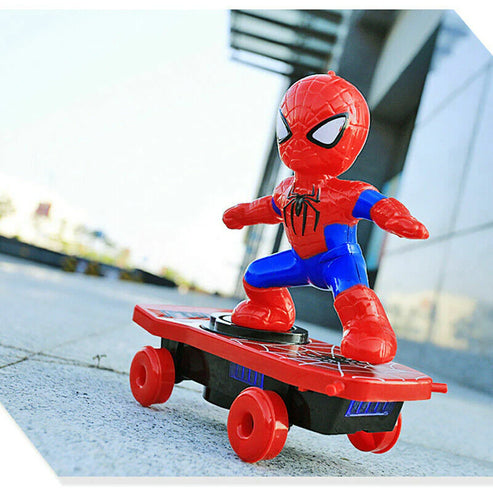 Electrifying Spider Hero Stunt Skateboard Toy - souqsaving.com