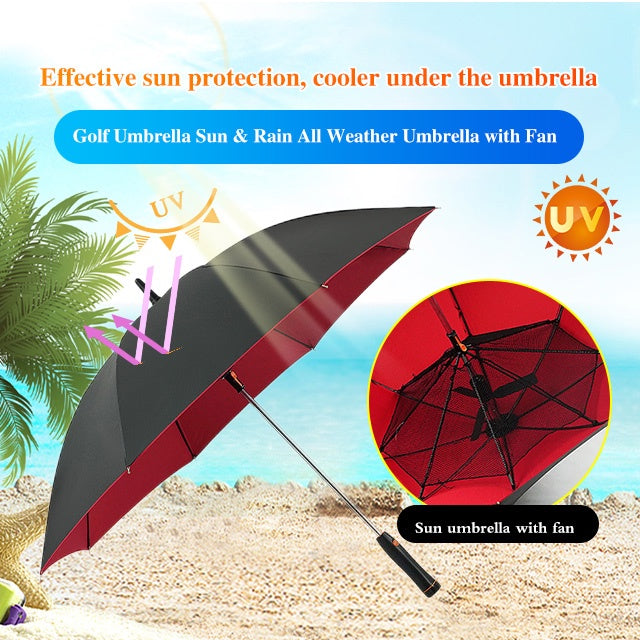 Sun Umbrella with Fan and Mister